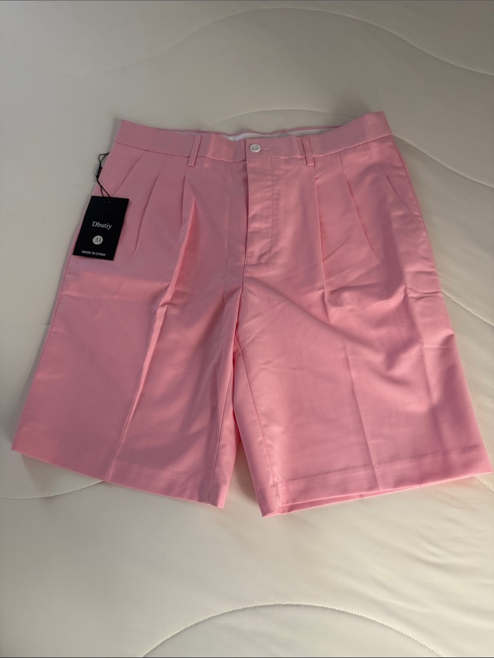 Pink Flat Front Men’s Shorts